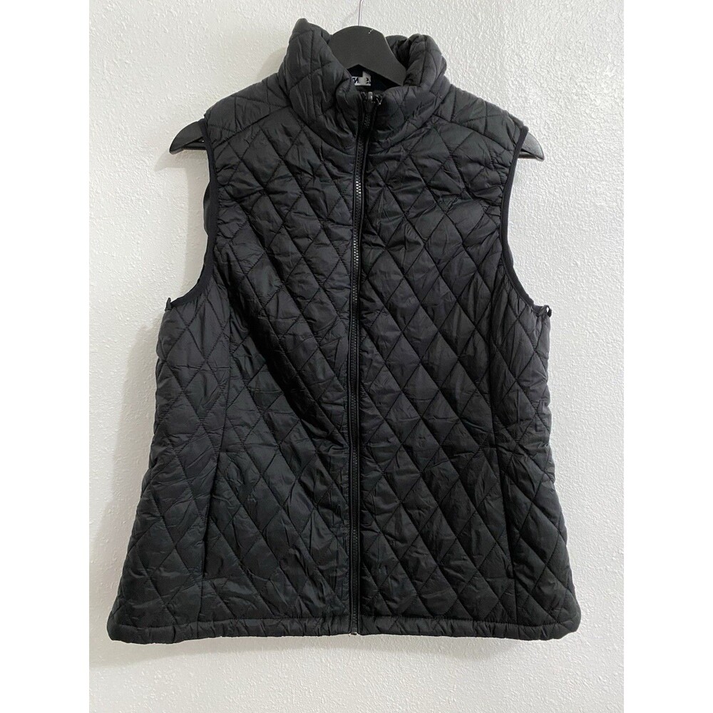 Lands End Women’s Black Full Zip Quilted Lightweight Puffer Vest, L (14-16)